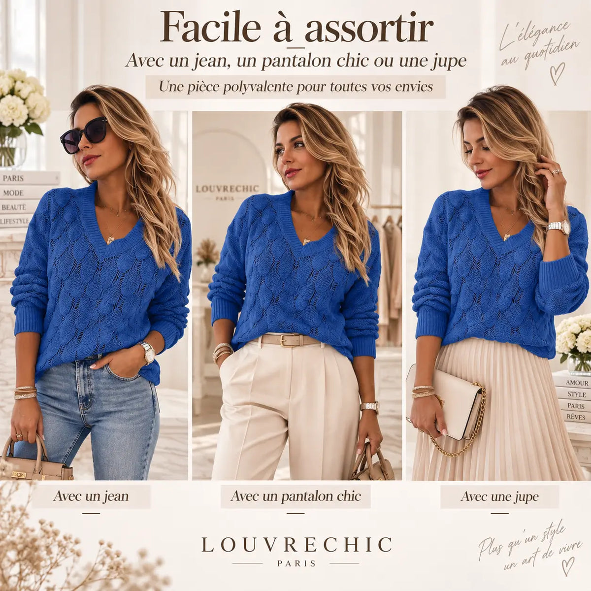 Pull Maille Ajourée Élégance