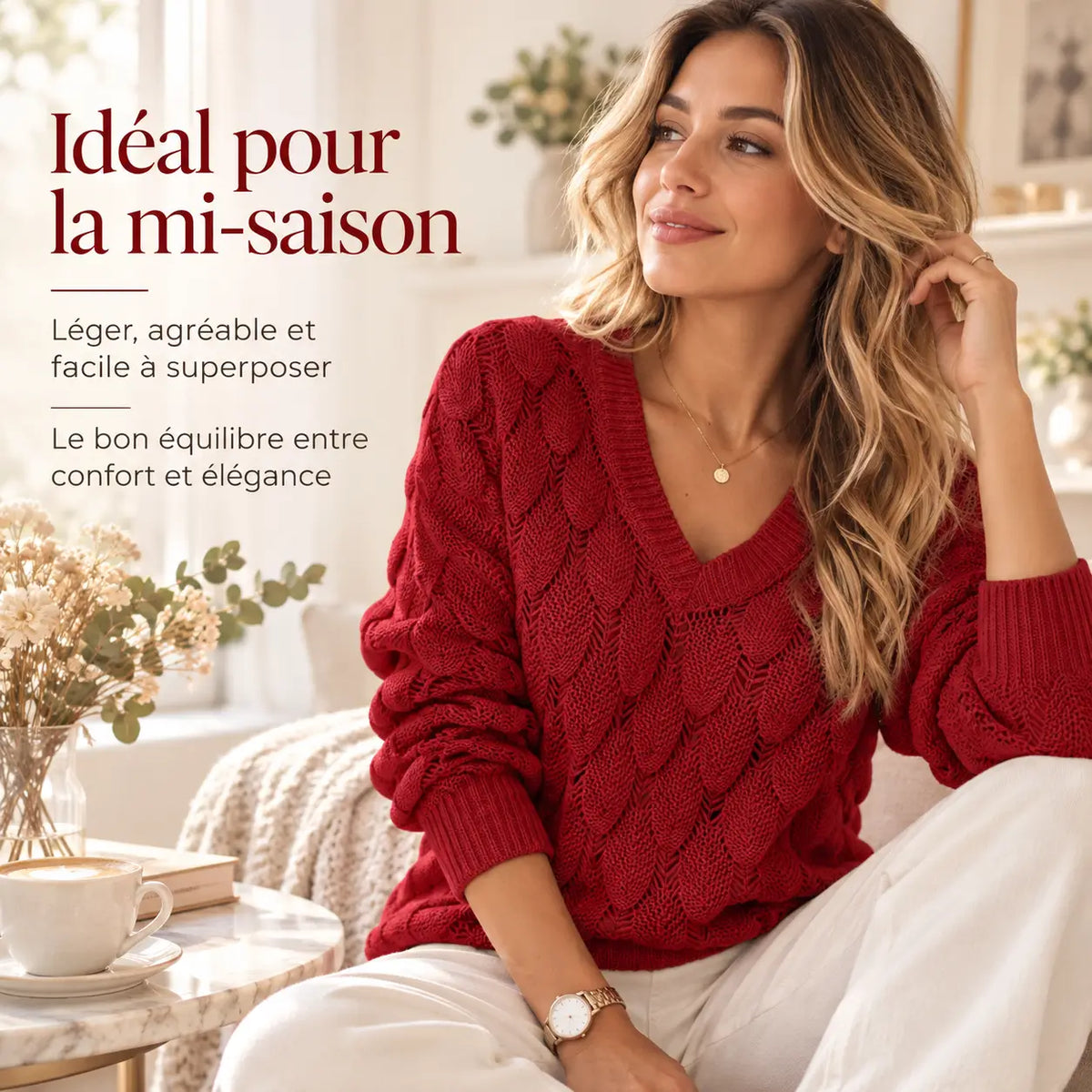 Pull Maille Ajourée Élégance