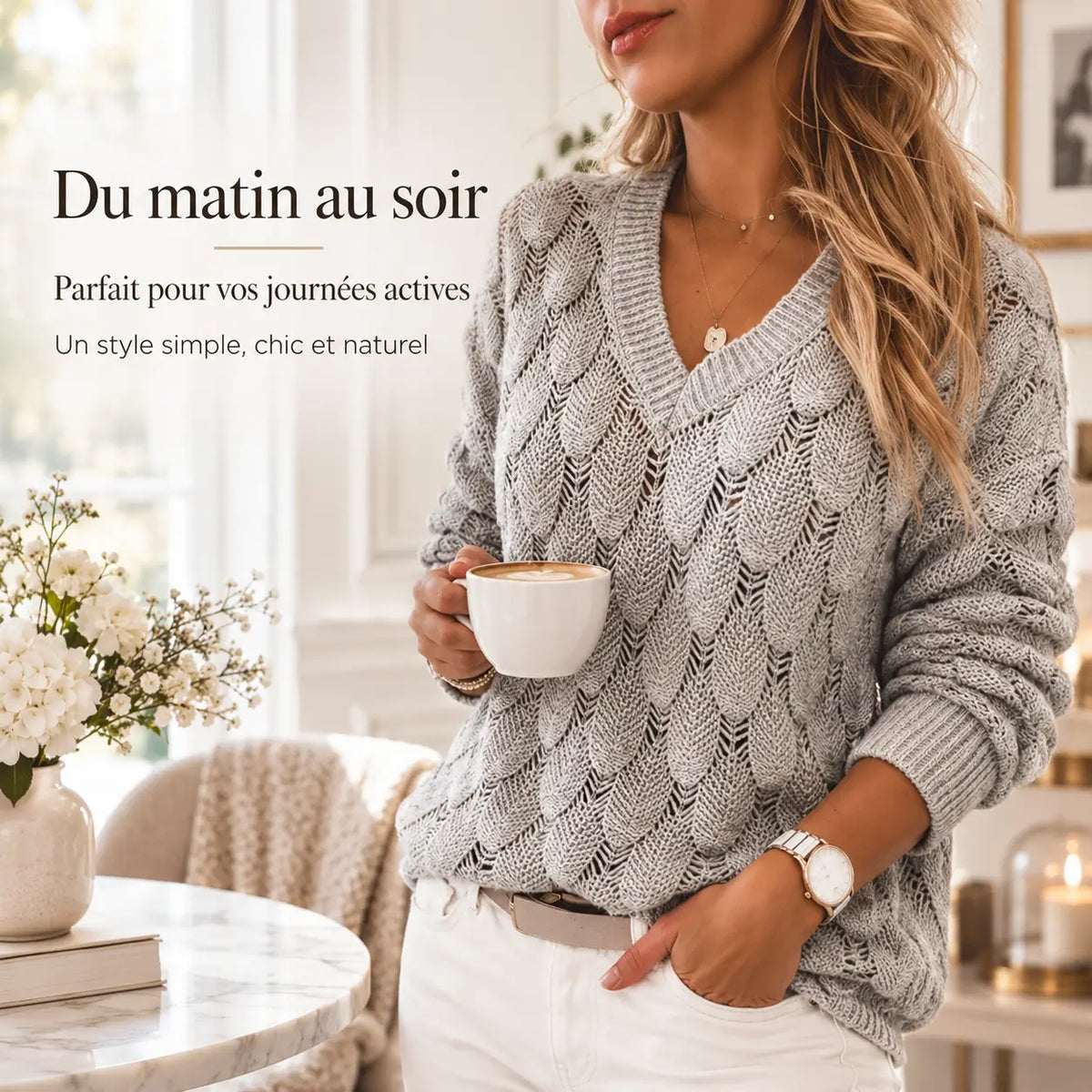 Pull Maille Ajourée Élégance